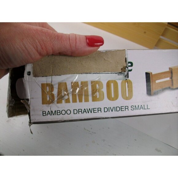 UTOPLIKE 4 pcs Bamboo Drawer Dividers 12.25"-17.25 x 2.36 Adjustable - Picture 2 of 4